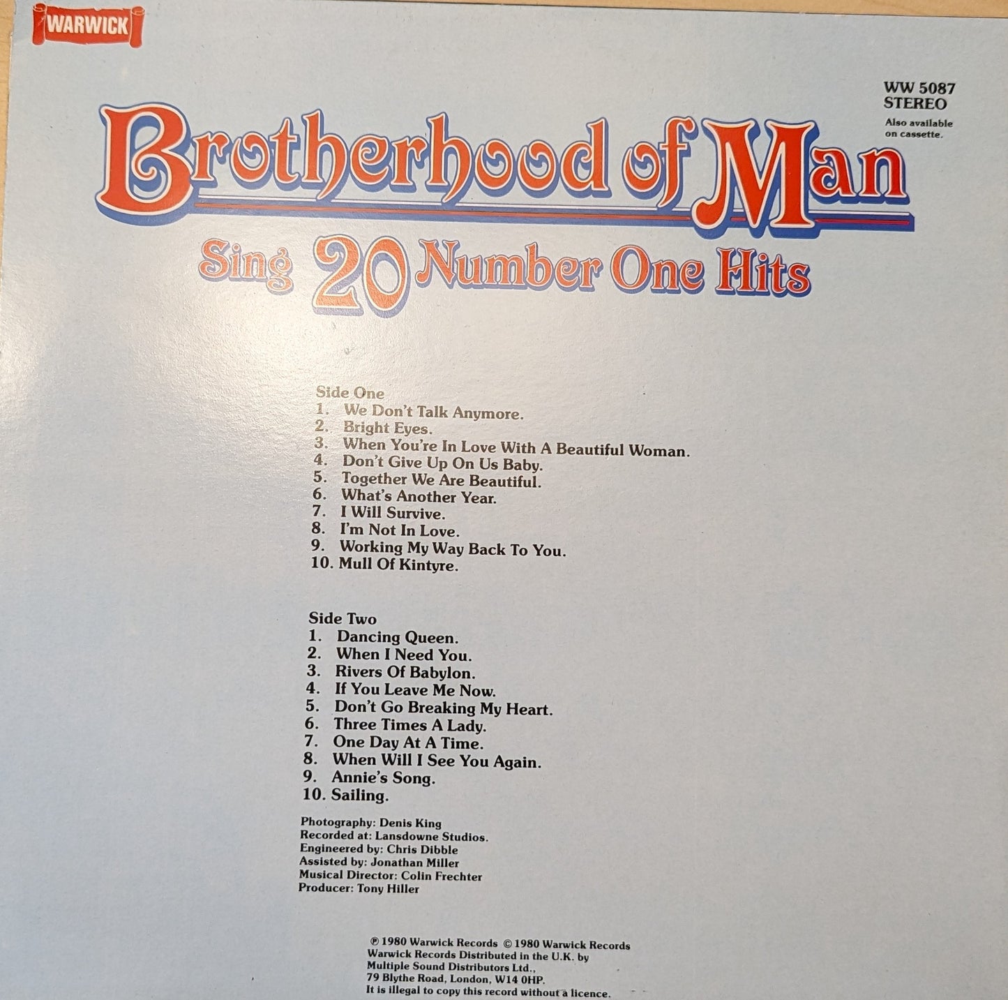 Brotherhood Of Man – Sing 20 Number One Hits image 2