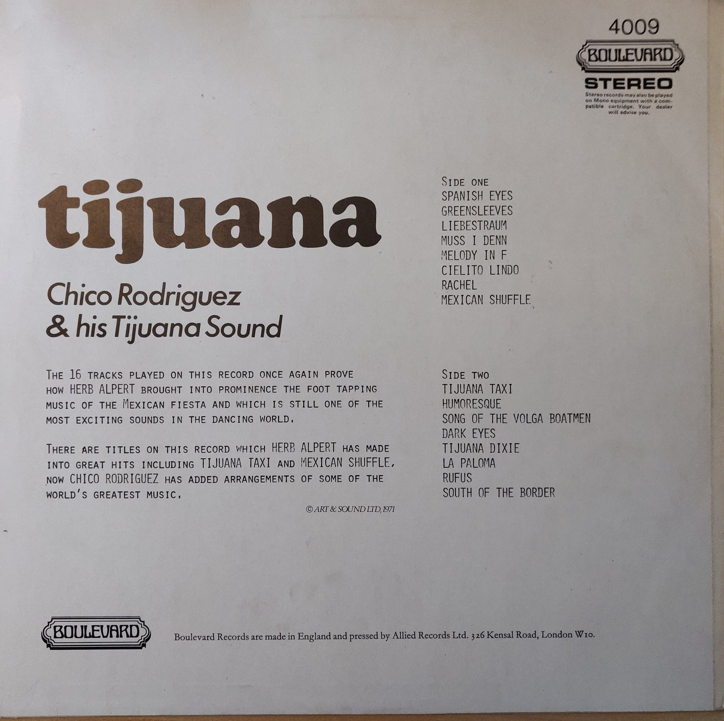 Chico Rodriguez & His Tijuana Sound – 16 Great Hits From Tijuana (4009) image 2