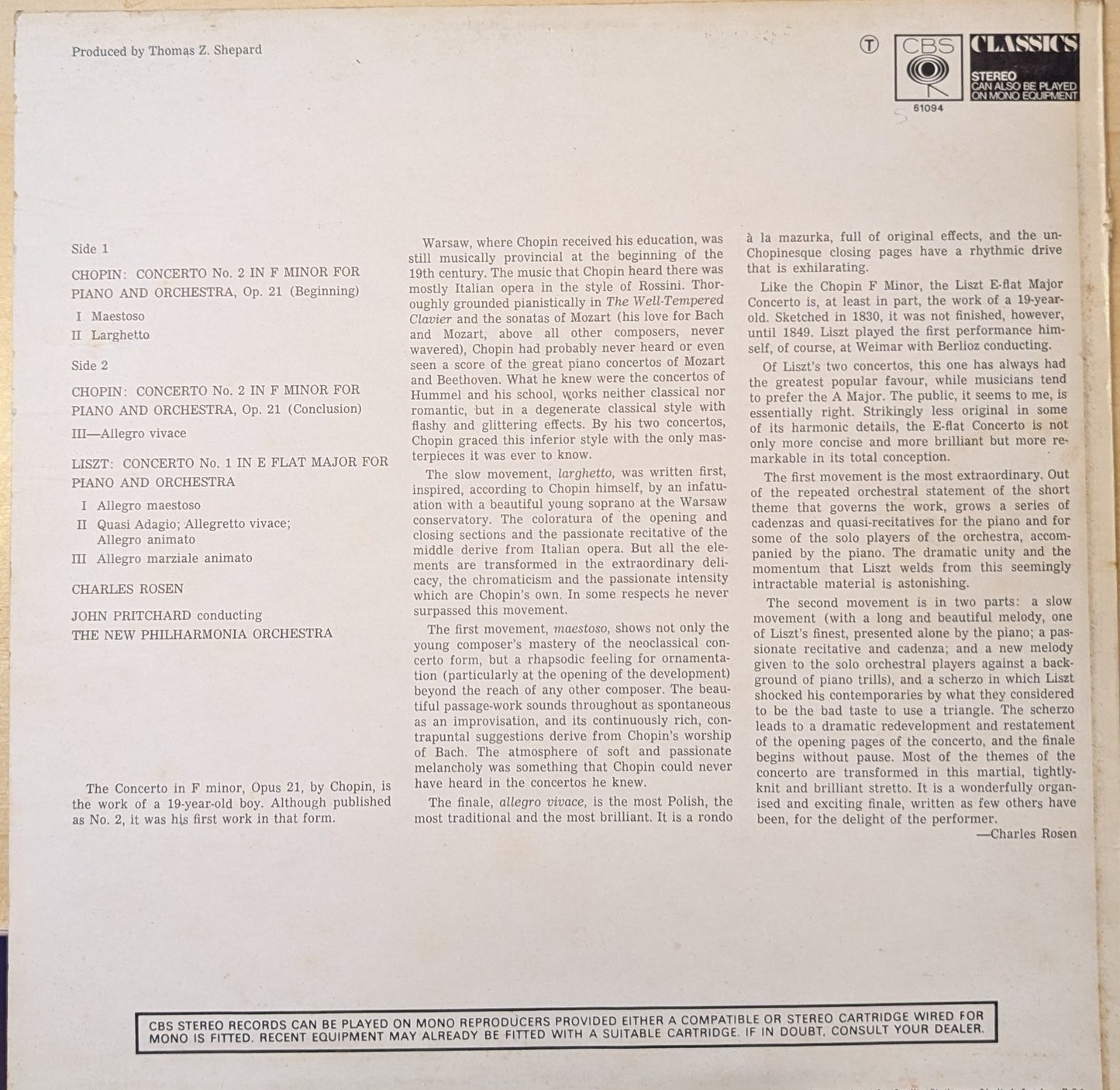Charles Rosen Plays Chopin (61094) image 2