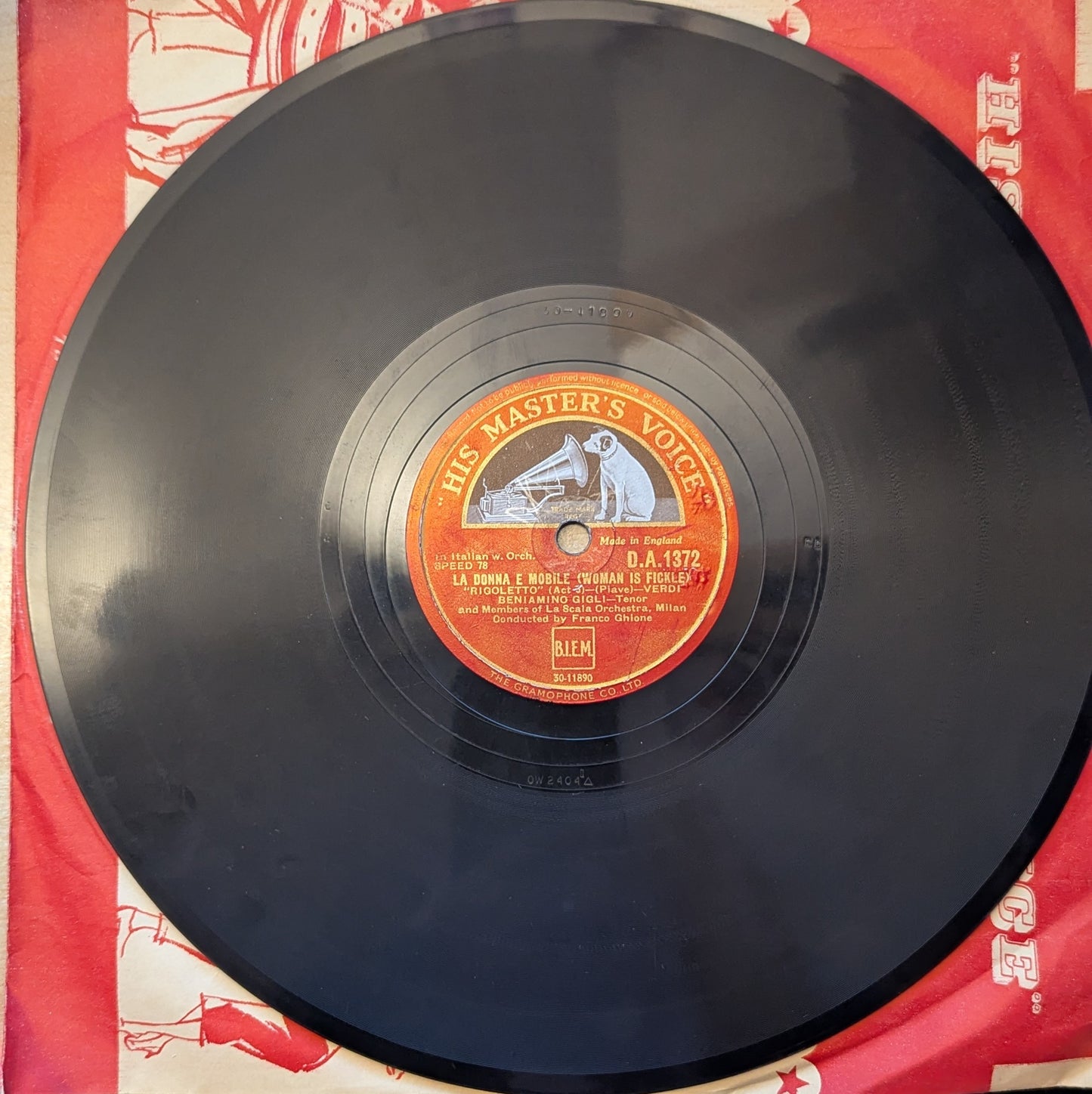Beniamino Gigli – E Lucevan Le Stelle / La Donna È Mobile (DA 1372) image 2