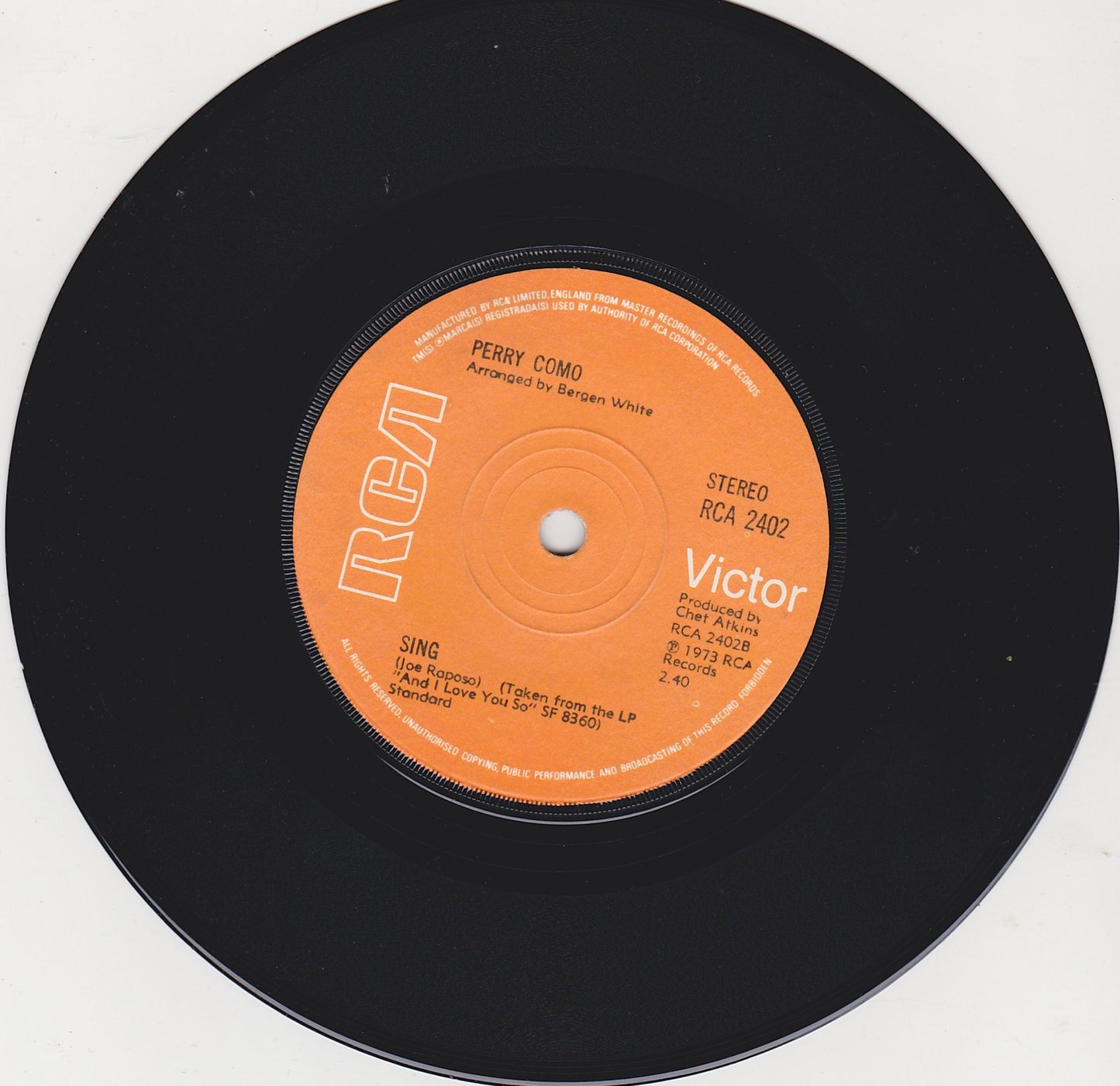 Perry Como - For The Good Times (RCA 2402) image 3