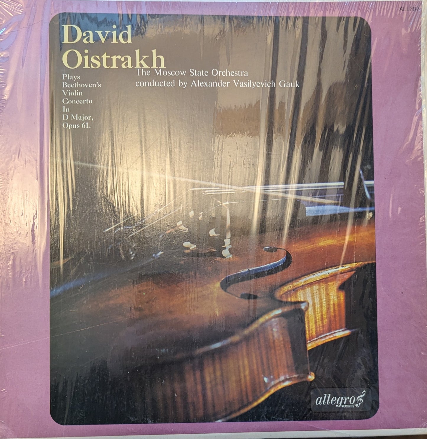 David Oistrakh, The Moscow State Orchestra, Alexander Vasilyevich Gauk – Beethoven Violin Concerto In D Major, Opus 61 (ALL707) image 0