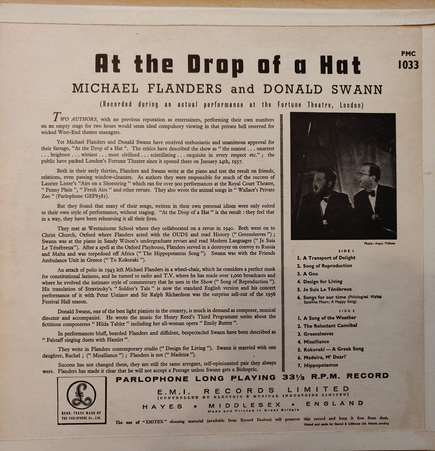 Michael Flanders And Donald Swann – At The Drop Of A Hat image 2
