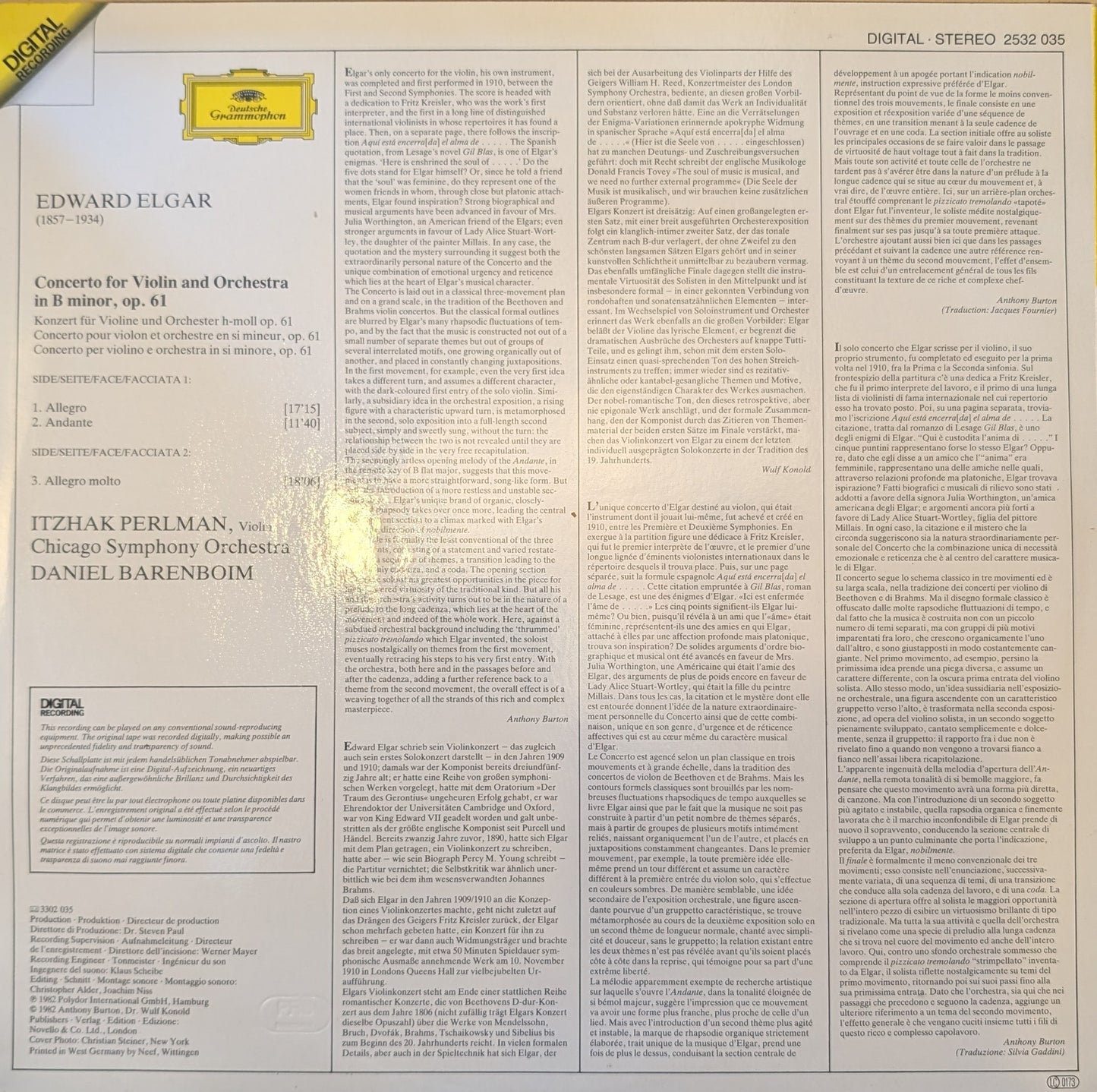 Itzhak Perlman – Violin Concerto • Violinkonzert
