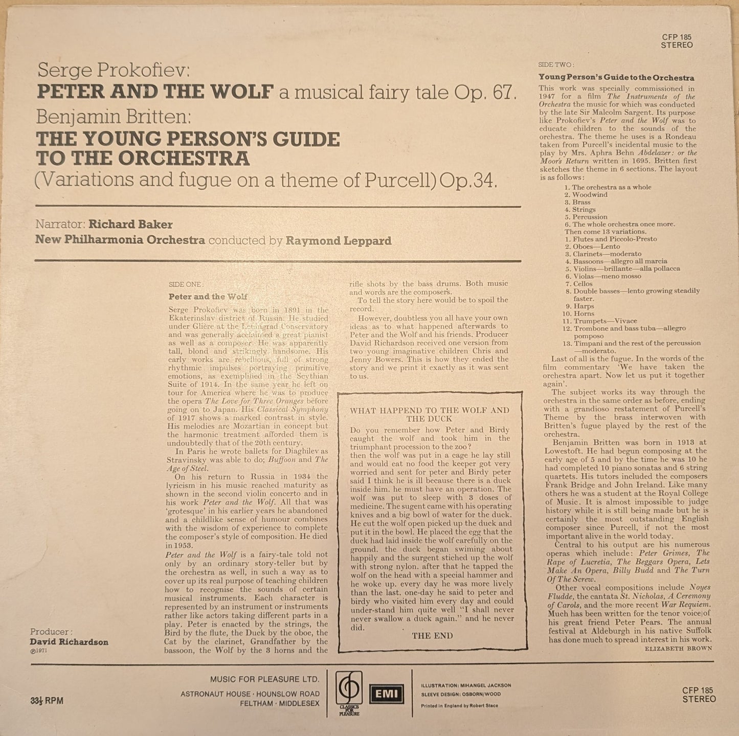 Peter And The Wolf / The Young Person's Guide To The Orchestra