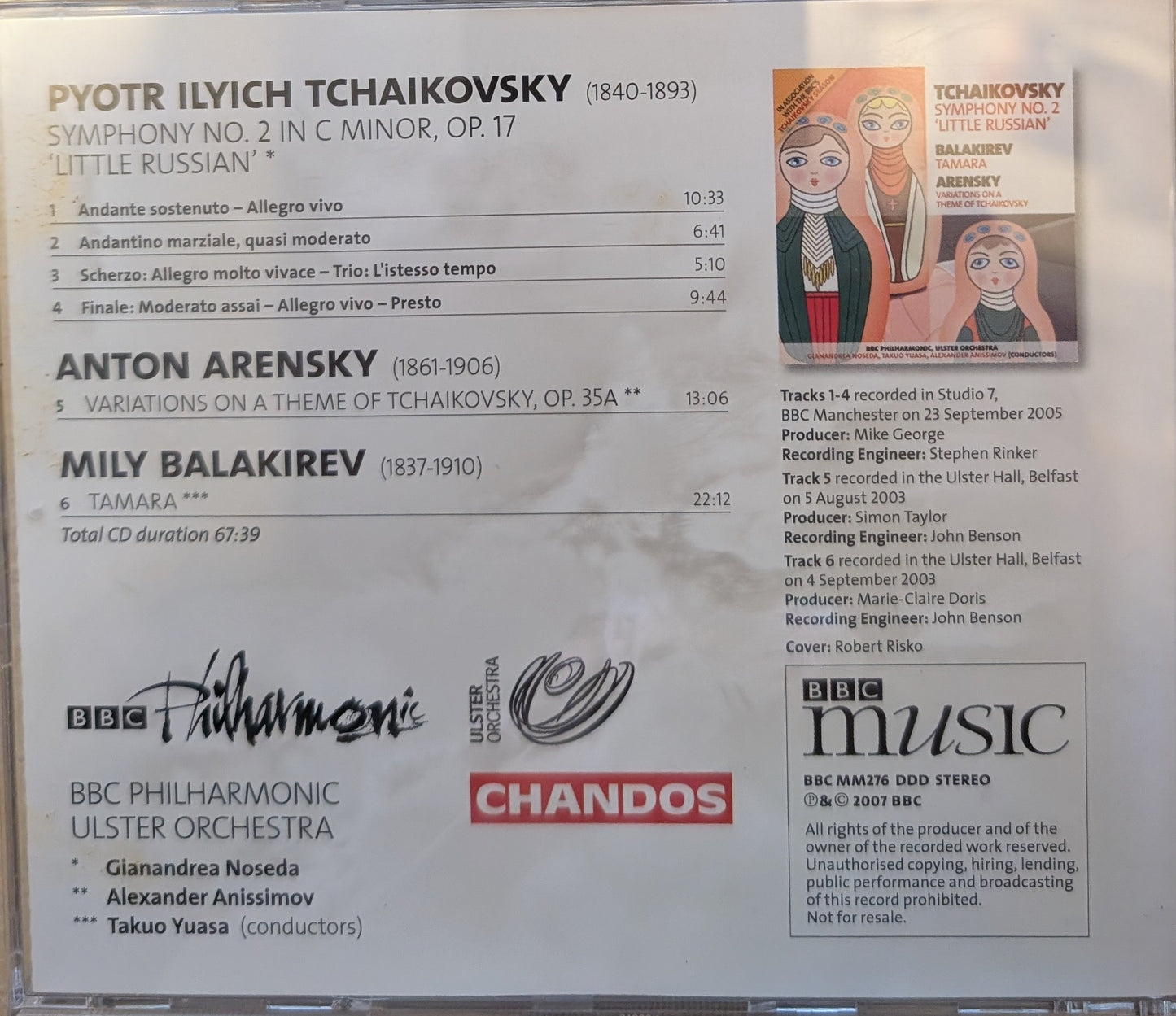Tchaikovsky – Symphony No. 2 'Little Russian' / Tamara / Variations On A Theme Of Tchaikovsky