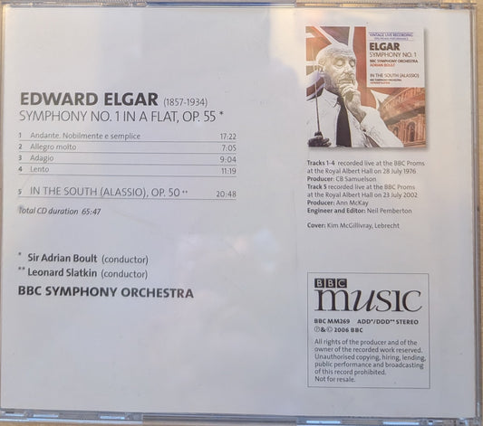 Elgar - BBC Symphony Orchestra - Sir Adrian Boult, Leonard Slatkin – Symphony No. 1 & In The South (Alassio)