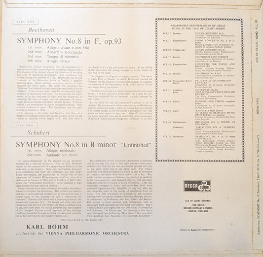 Schubert / Beethoven / Unfinished Symphony / Symphony No. 8 In F