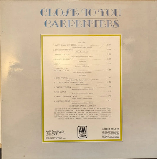 Carpenters – Close To You (AMLS 998) image 2