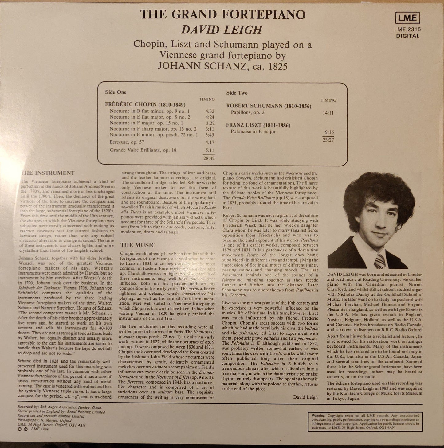 David Leigh – The Grand Fortepiano (LME 2315) image 1