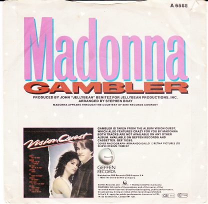 Madonna - Gambler (A6585) image 2