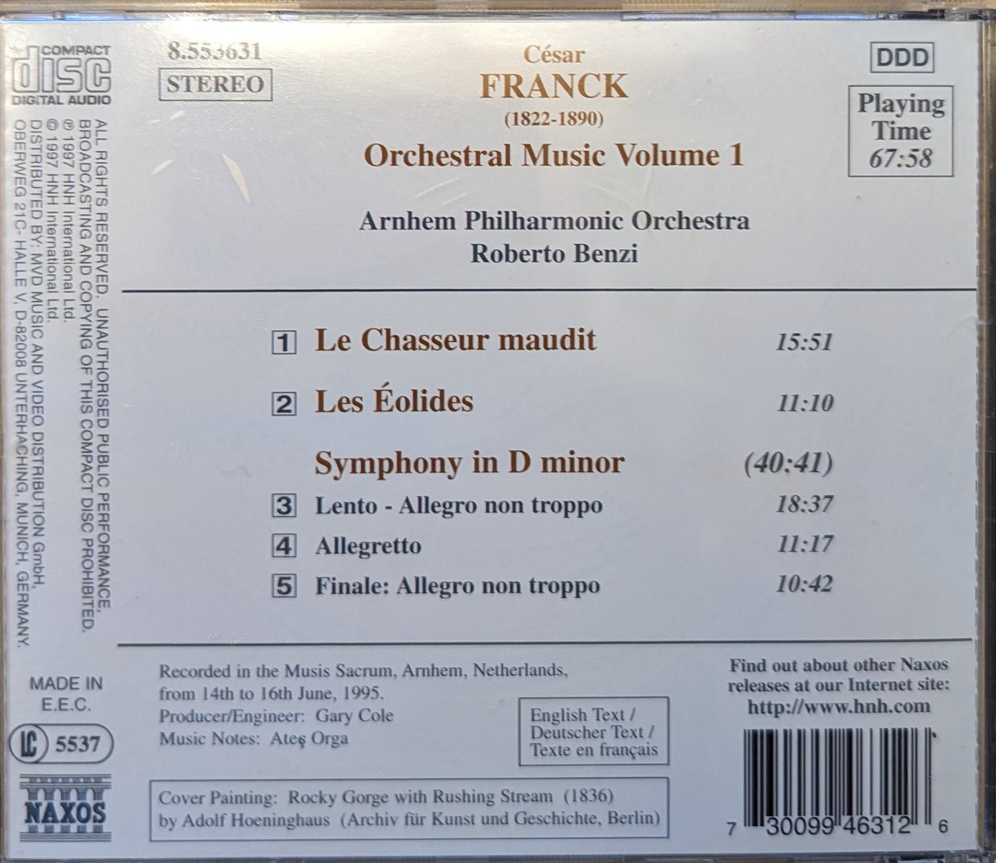 César Franck/Arnhem Philharmonic Orchestra • Roberto Benzi – Orchestral Music Volume 1 image 2