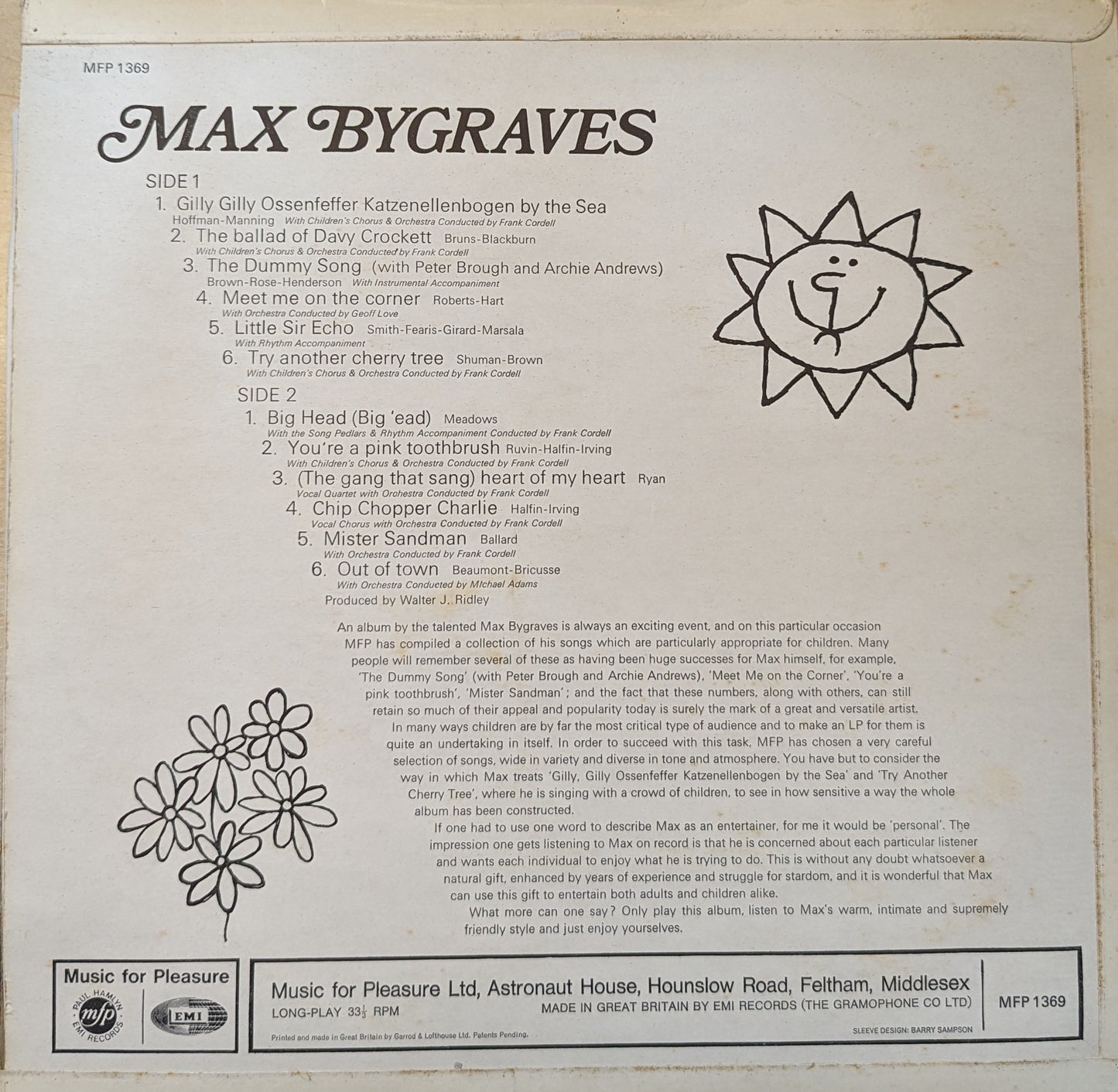 Max Bygraves – Max Bygraves (MFP 1369) image 2