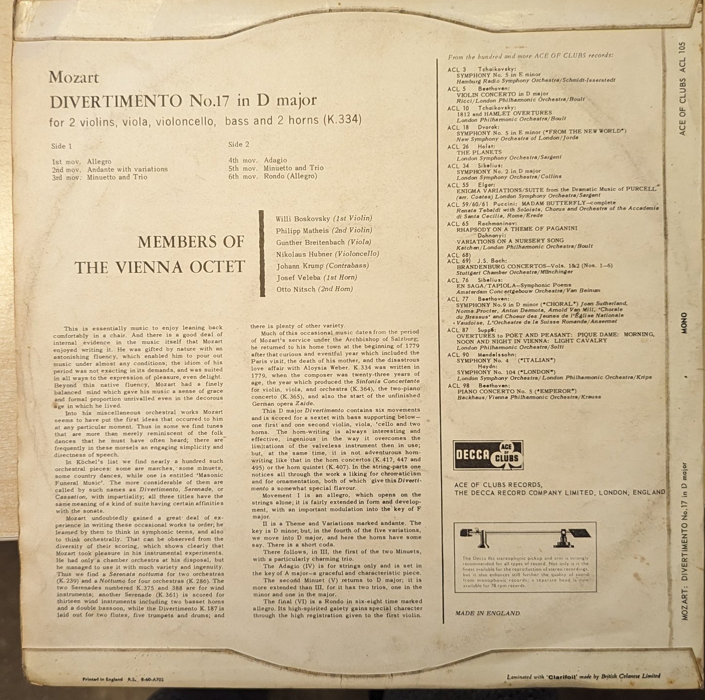Mozart: Divertimento Nr. 17 in D image 2