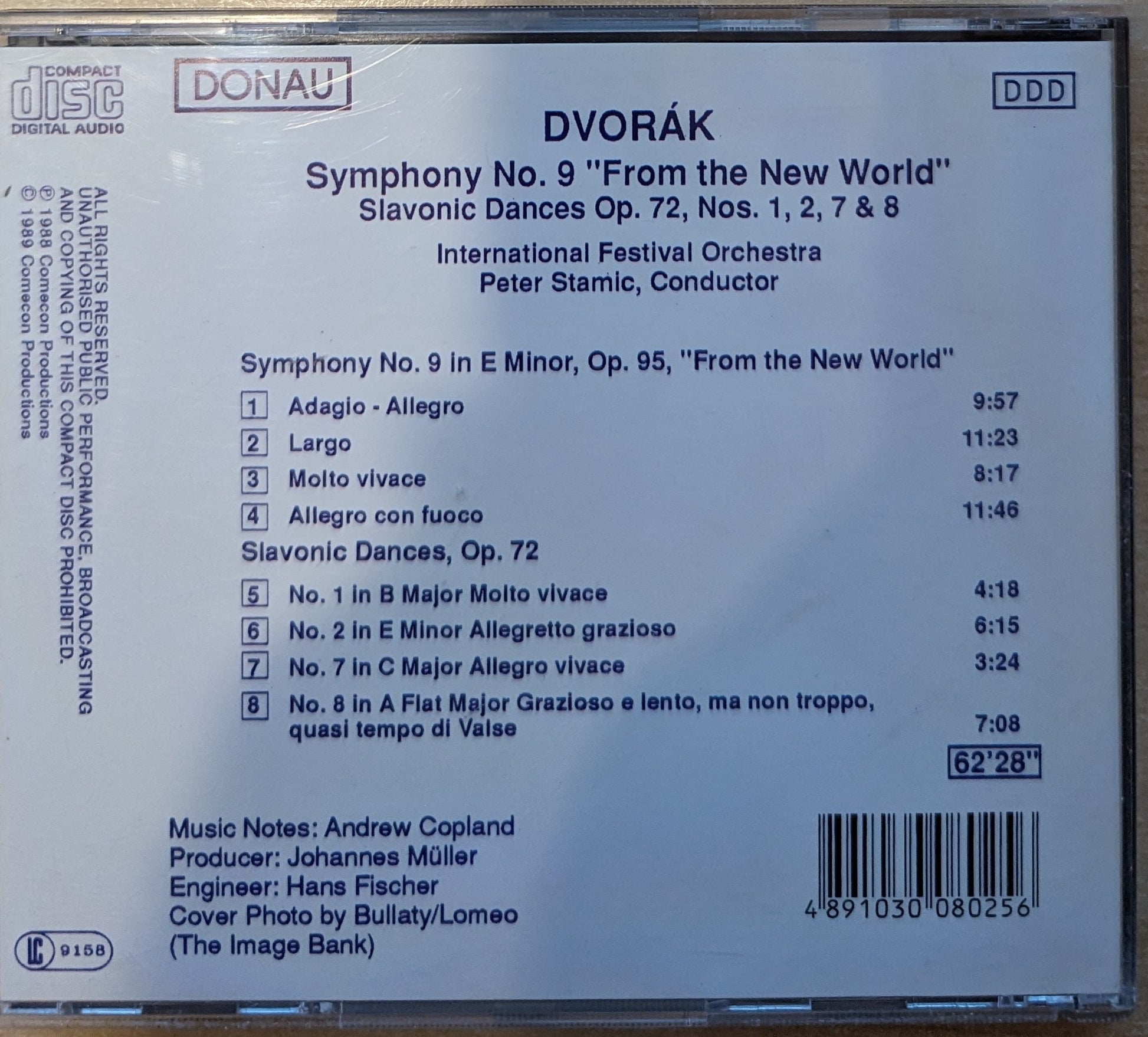 Dvorak/CSR Symphony Orchestra - Ondrej Lenard ‎– Symphony No. 9 "New World" - Slavonic Dances Op. 72, Nos. 1, 2, 7 & 8 image 2