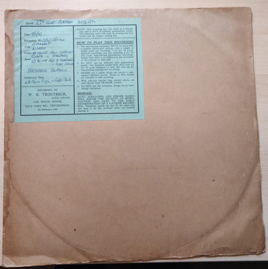 Fredrick Thurston - Direct Recording - January 1957 (12/297AB11) image 1
