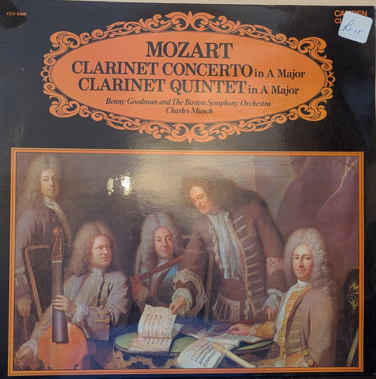 Benny Goodman And The Boston Symphony Orchestra, Charles Munch ‎– Clarinet Concerto In A Major / Clarinet Quintet In A Major (CCV 5006) image 0