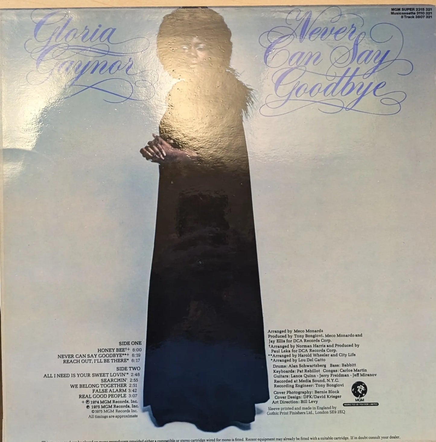 Gloria Gaynor ‎– Never Can Say Goodbye (2315 321) image 2