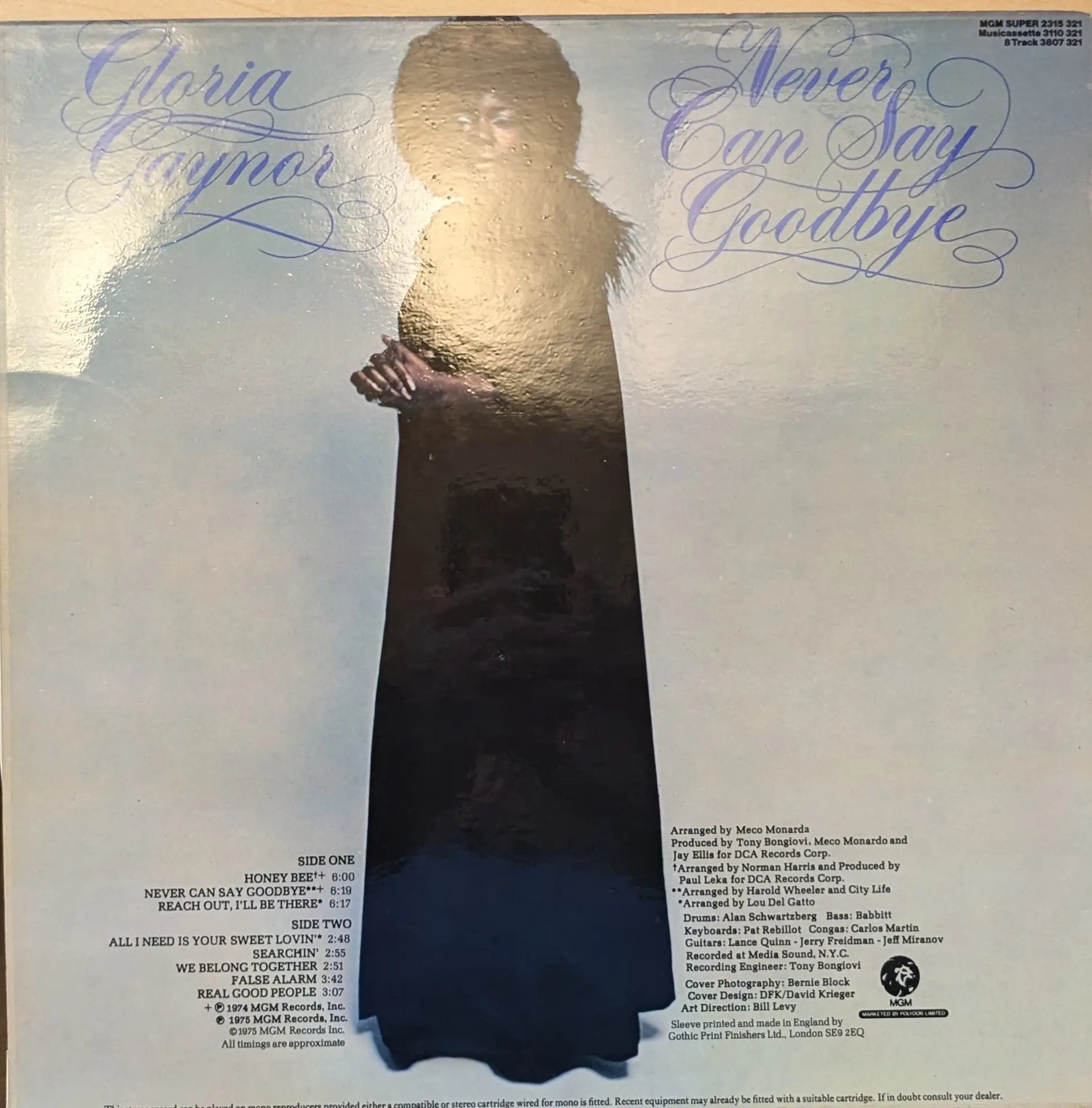 Gloria Gaynor ‎– Never Can Say Goodbye (2315 321) image 2