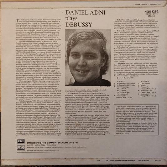 Daniel Adni Plays Debussy (HQS 1262) image 2