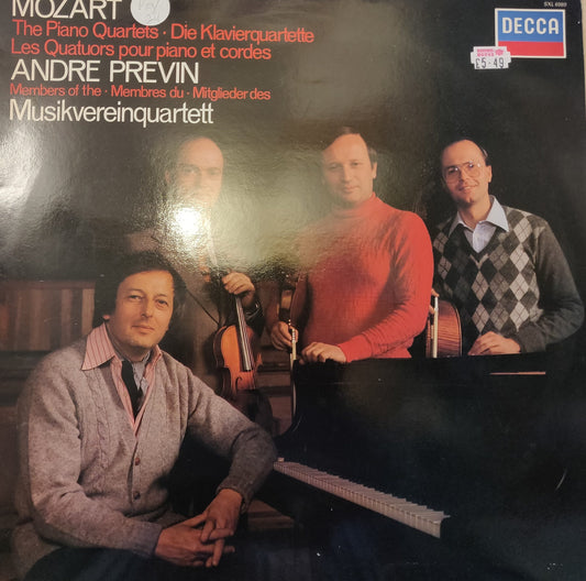Mozart - Andre Previn , Members Of The Musikvereinquartett ‎– The Piano Quartets (SXL 6989) image 0