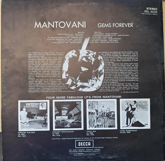 Mantovani And His Orchestra ‎– Gems Forever (SKL 4035) image 2
