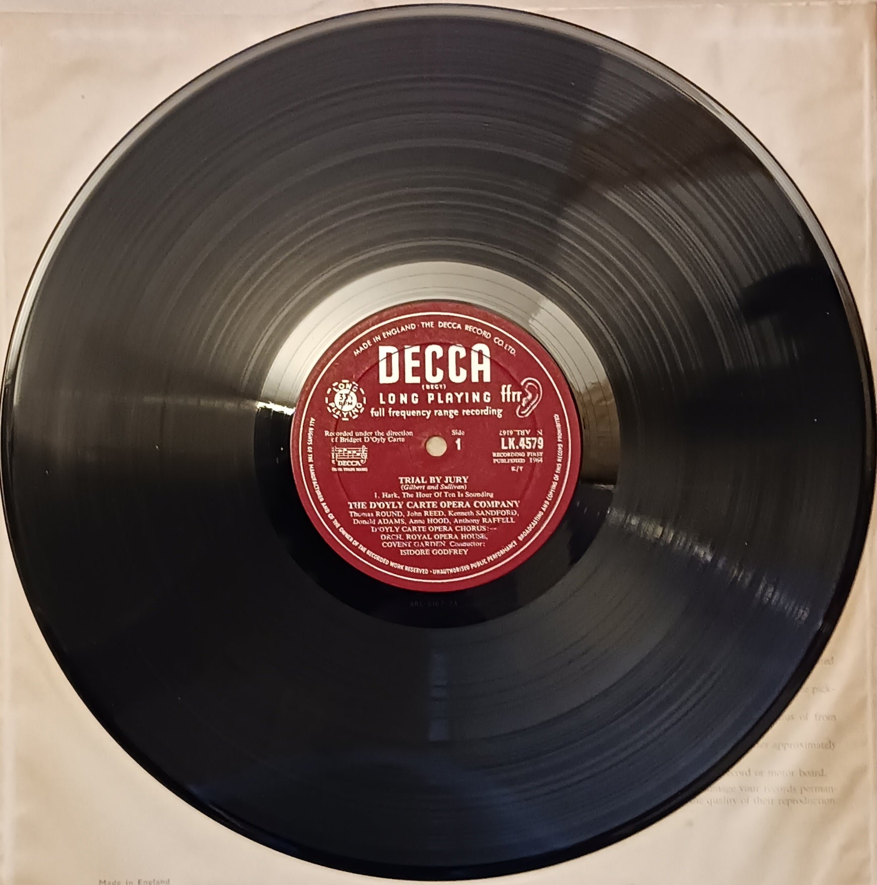 D'Oyly Carte Opera Company ‎– Trial By Jury Excerpts From Utopia Ltd. (LK4579) image 4