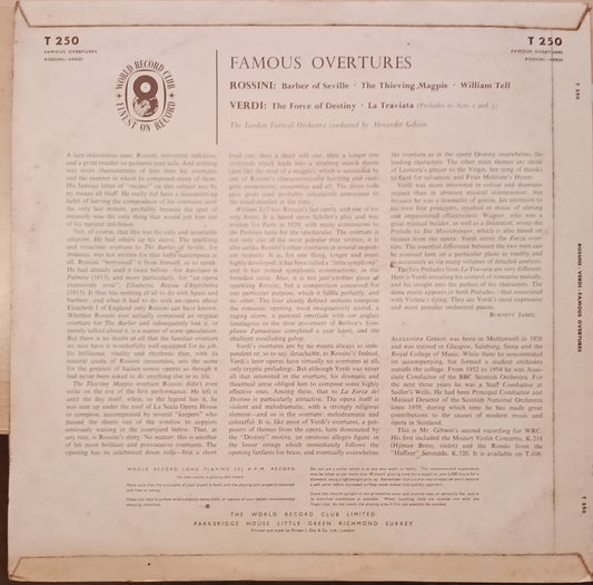 The London Festival Orchestra Conducted By Alexander Gibson ‎– Famous Overtures (ST250) image 2