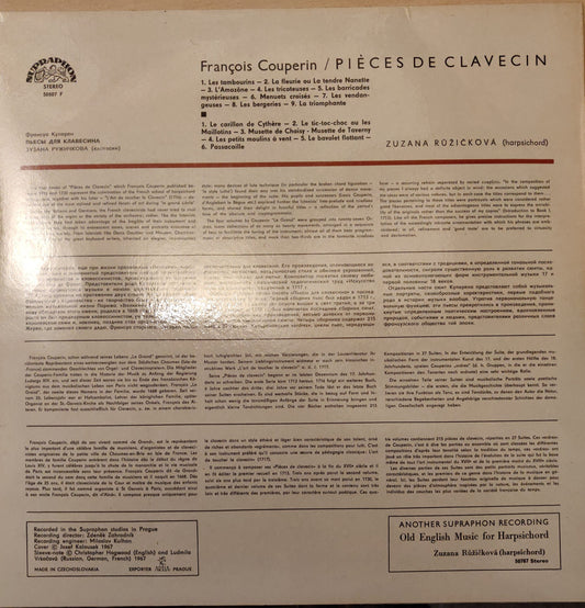 François Couperin, Zuzana Růžičková ‎– Pièces De Clavecin (50807) image 1