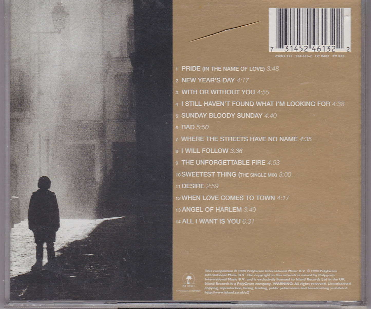 U2 ‎– The Best Of 1980-1990 (CIDU 211) image 2