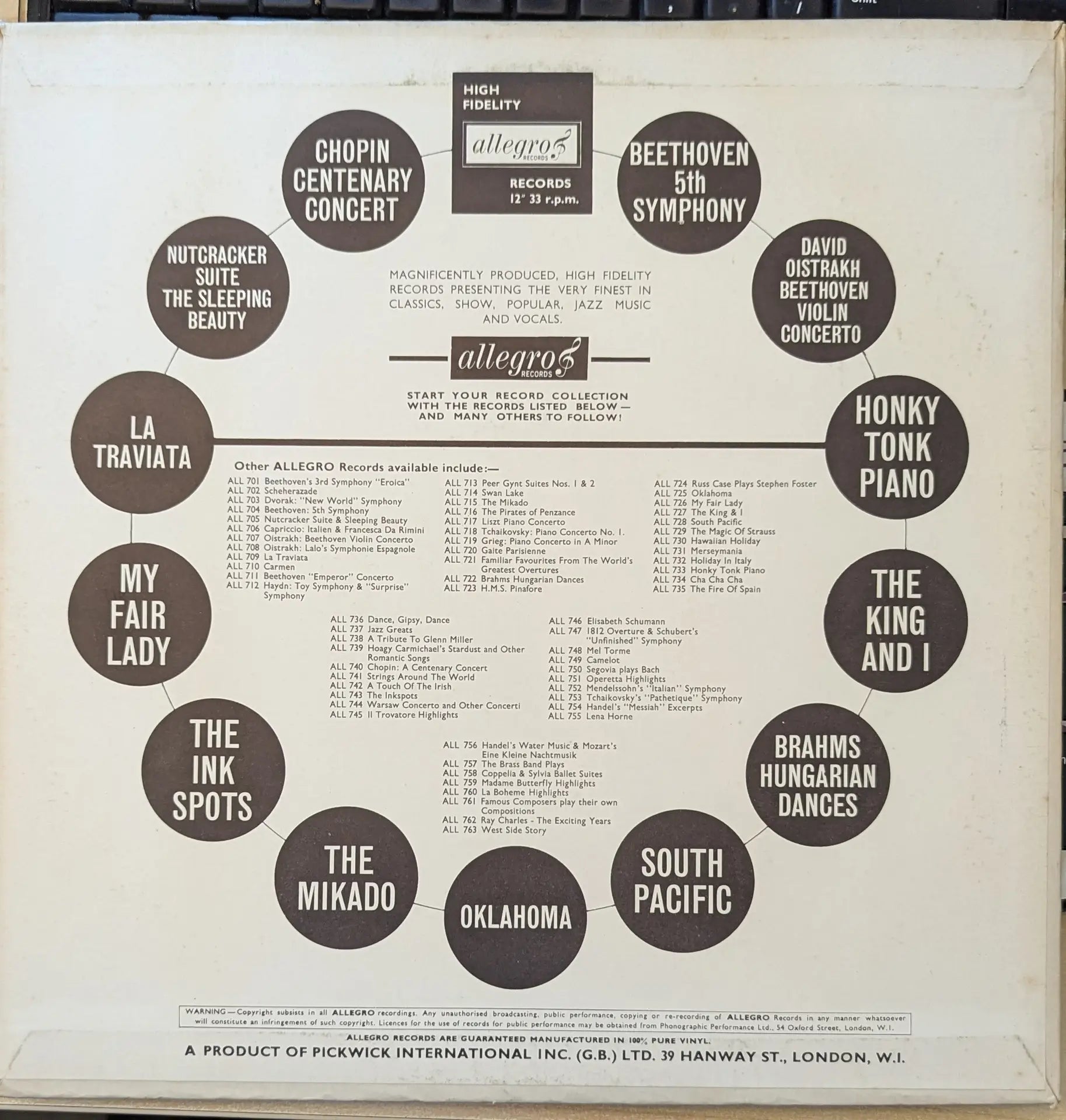 Russ Williams Orchestra ‎– Camelot (ALL 749) image 2