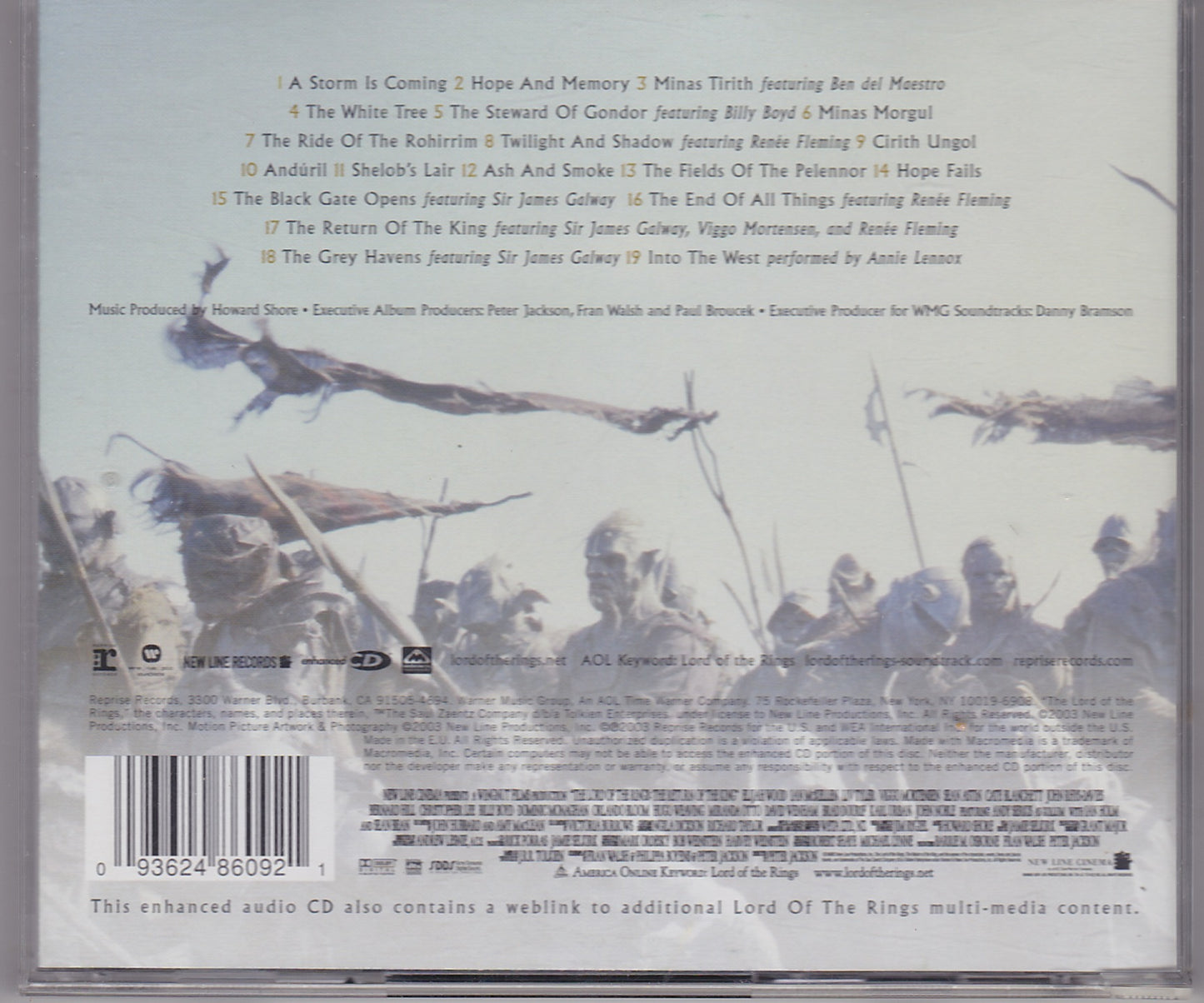 Howard Shore ‎– The Lord Of The Rings: The Return Of The King (Original Motion Picture Soundtrack) (9362486092) image 2