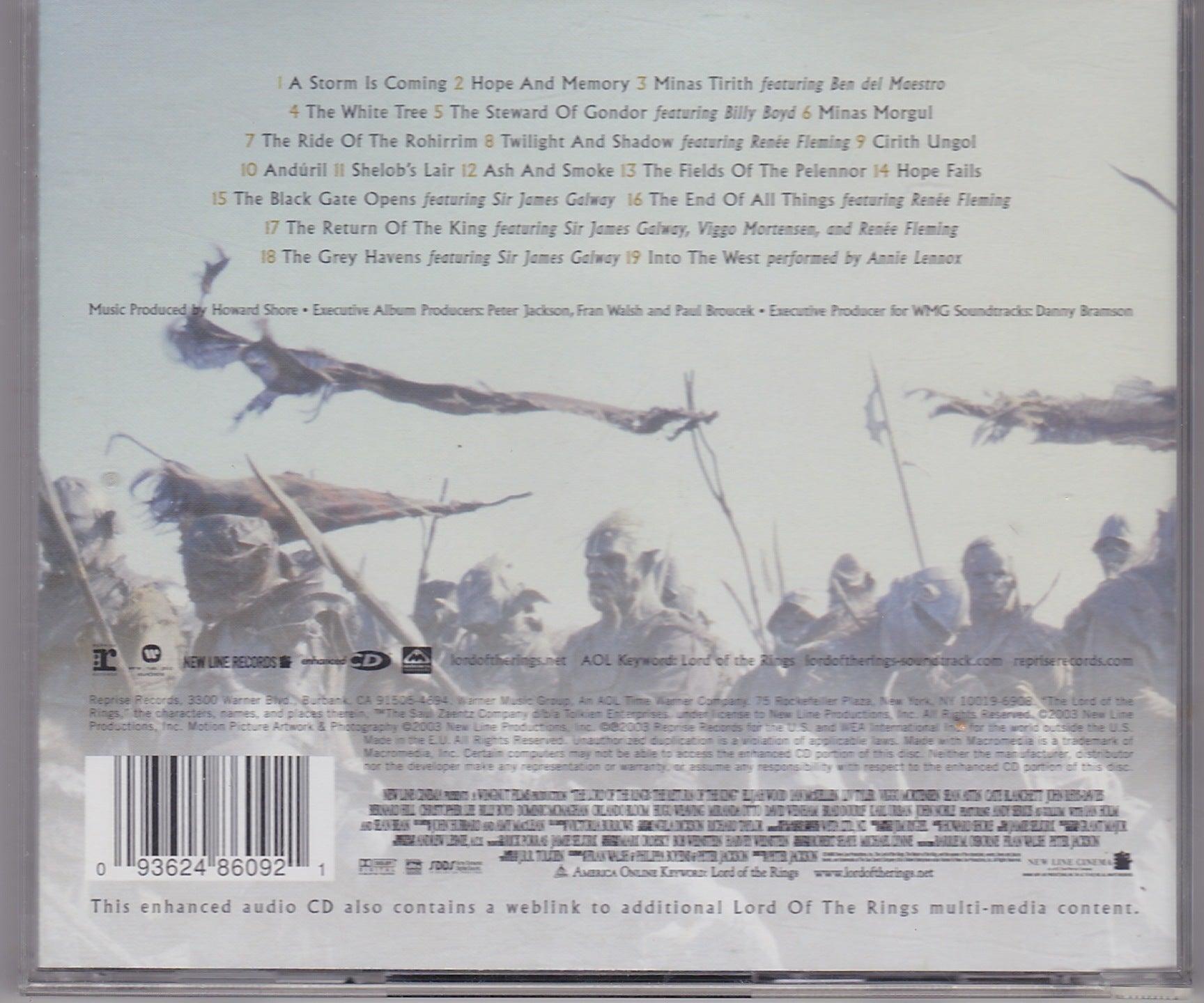 Howard Shore ‎– The Lord Of The Rings: The Return Of The King (Original Motion Picture Soundtrack) (9362486092) image 2