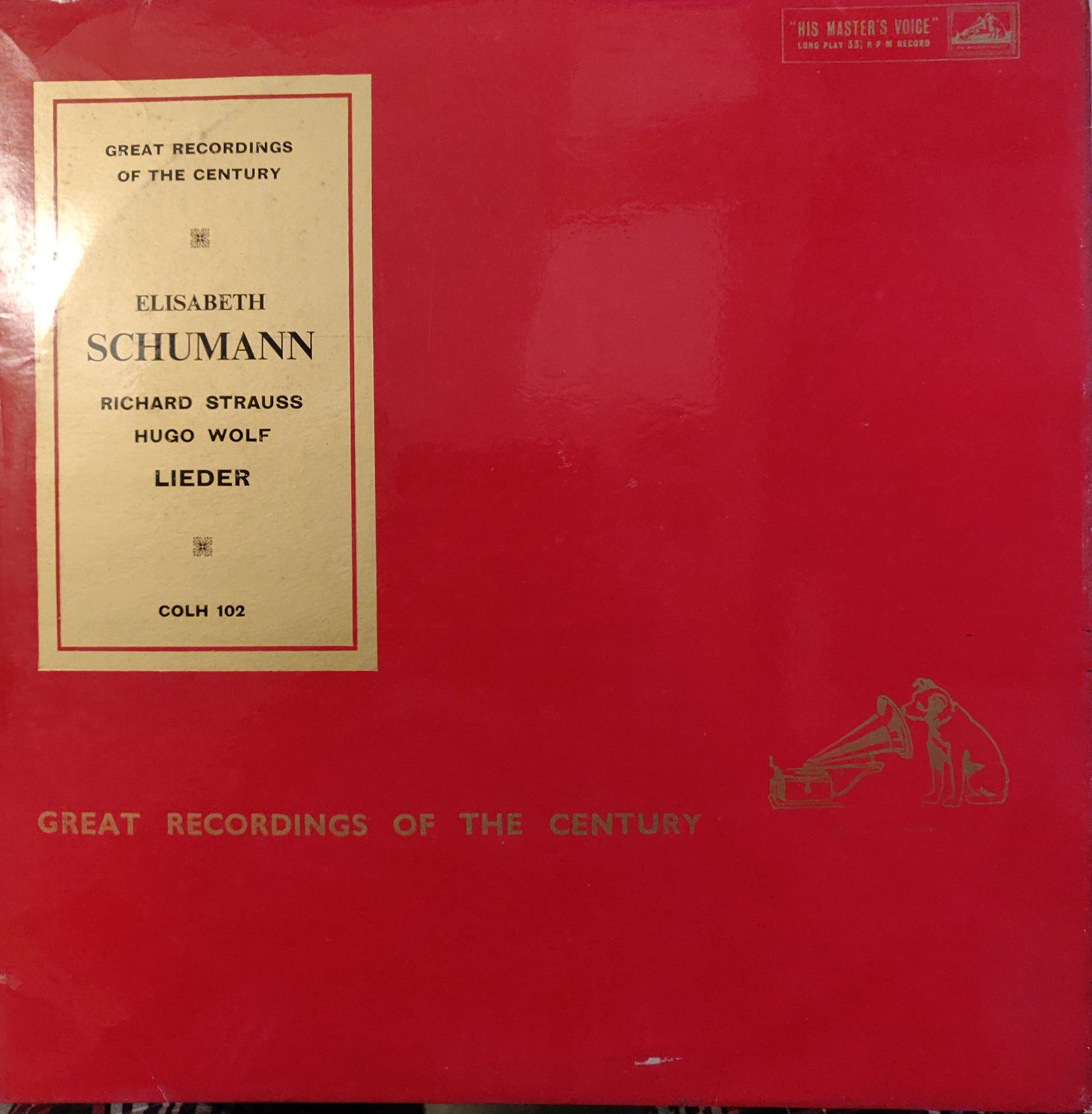 Elisabeth Schumann, Richard Strauss, Hugo Wolf ‎– Lieder (COLH.102.) image 0