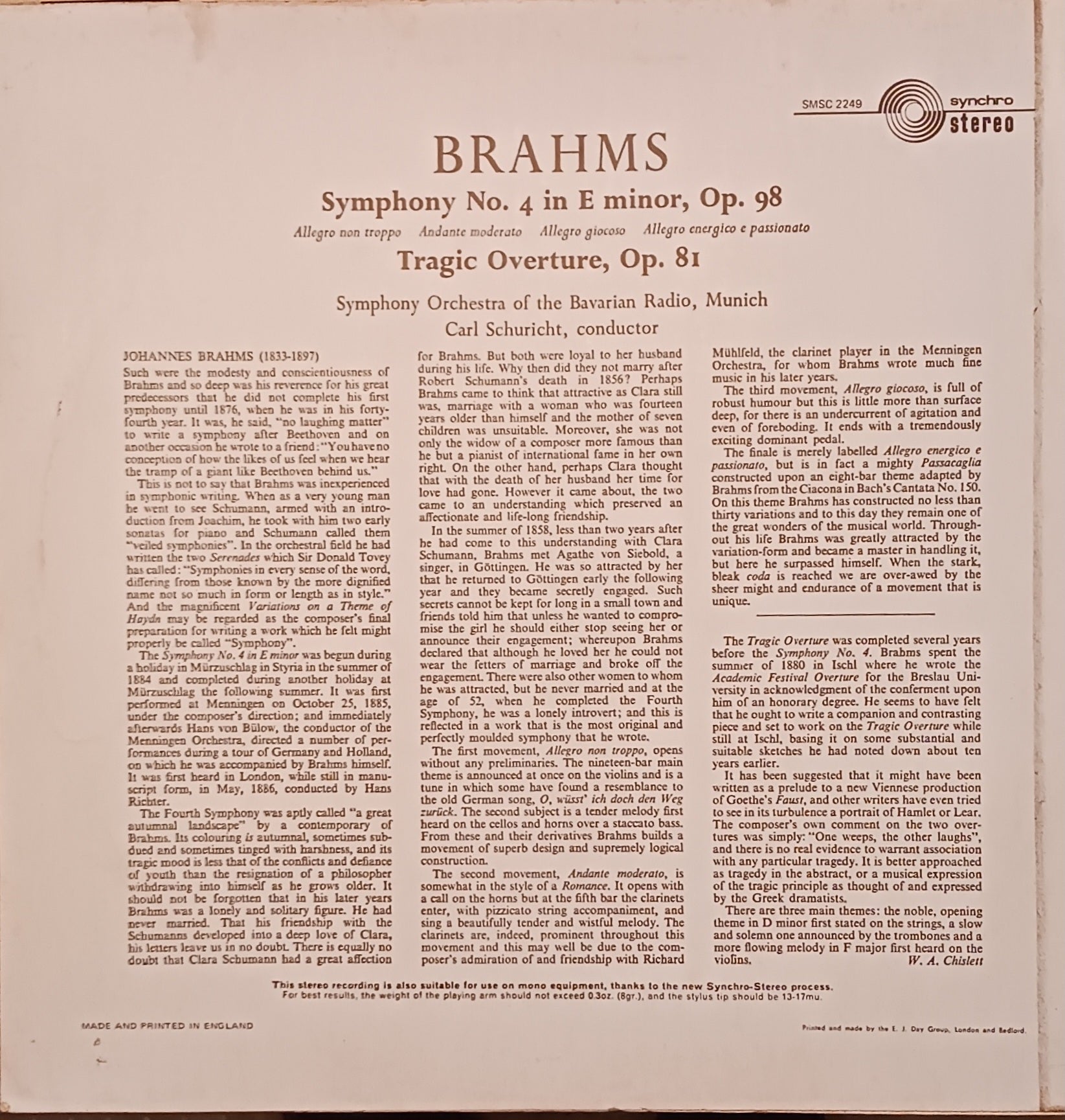Brahms Symphony No. 4 in E Minor, Op 98 image 2