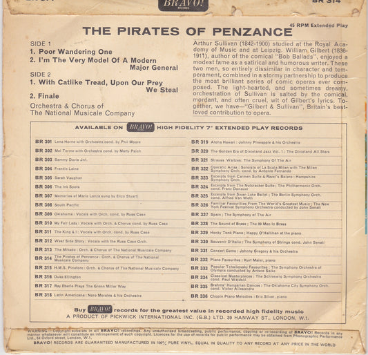The National Musicale Company ‎– Pirates Of Penzance(BR314) image 2