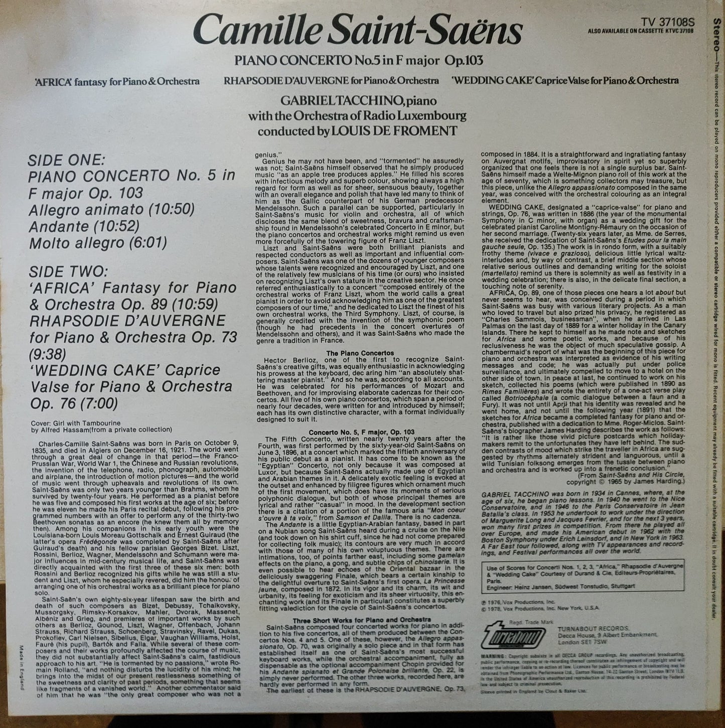 Gabriel Tacchino - Saint-Saëns Piano Concerto No.5 (TV 37108S) image 2