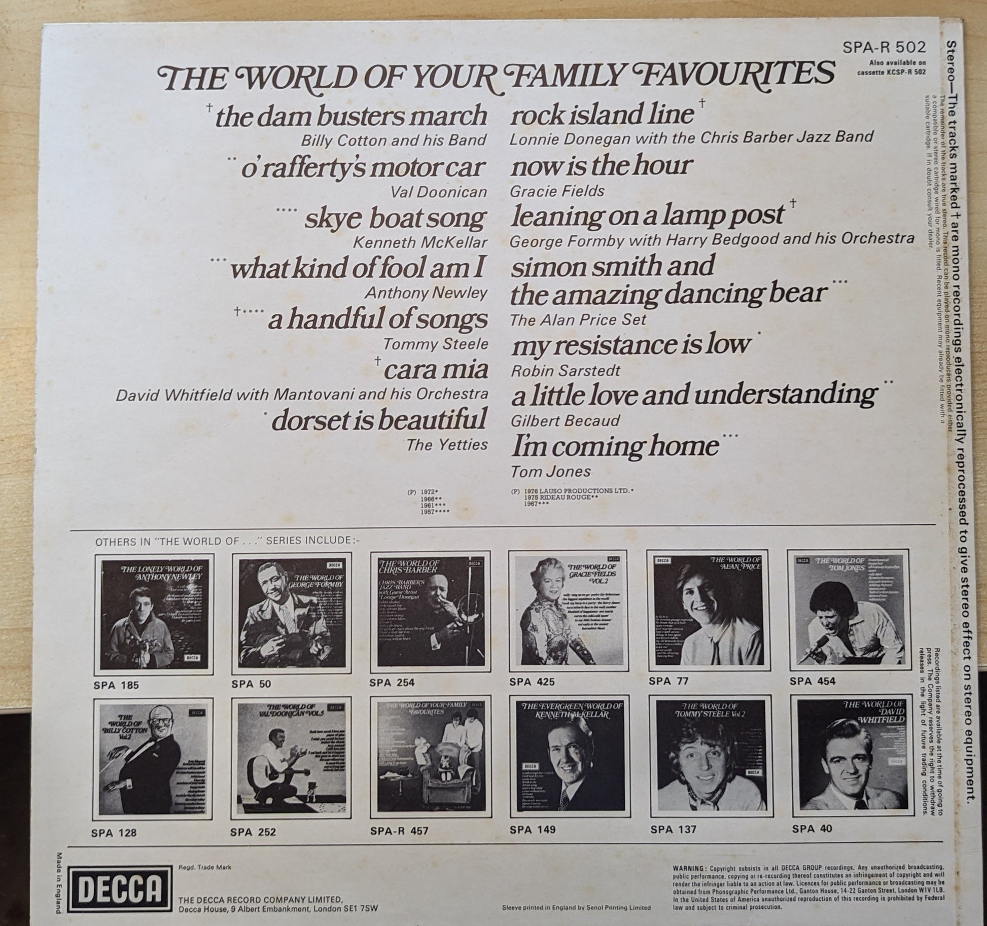 Various ‎– The World Of Your Family Favourites Vol. 2 (SPA-R 502) image 2