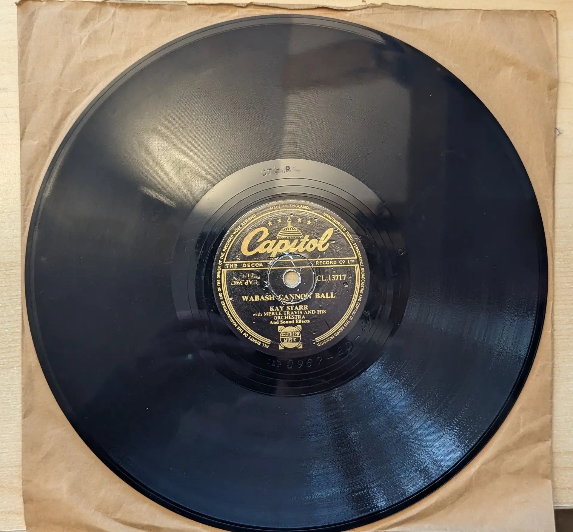 Kay Starr ‎– Wheel Of Fortune / Wabash Cannon Ball (CL.13717) image 2