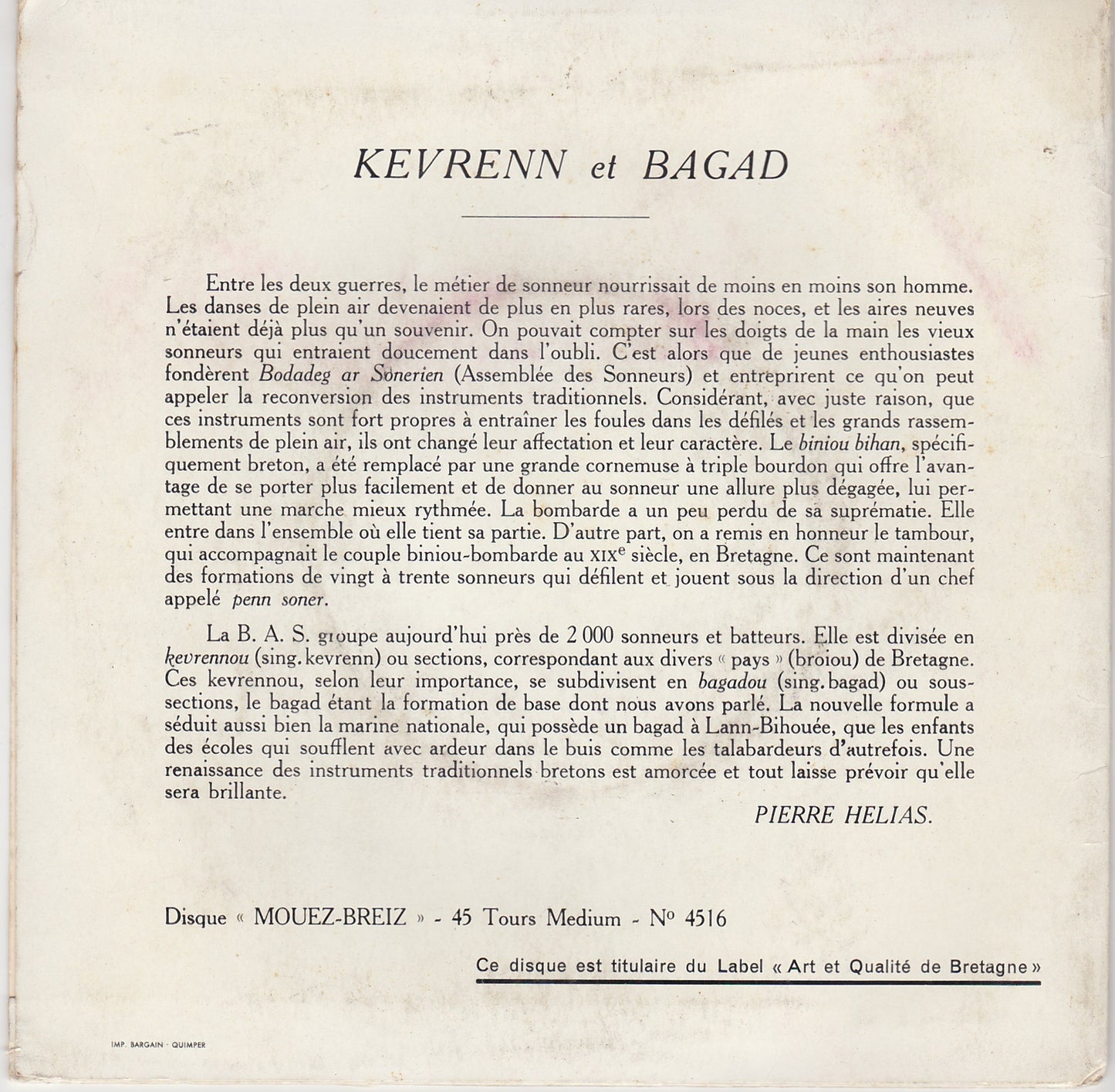 Kevrenn C'hlazig ‎– Marche De Cadoudal (4516) image 2