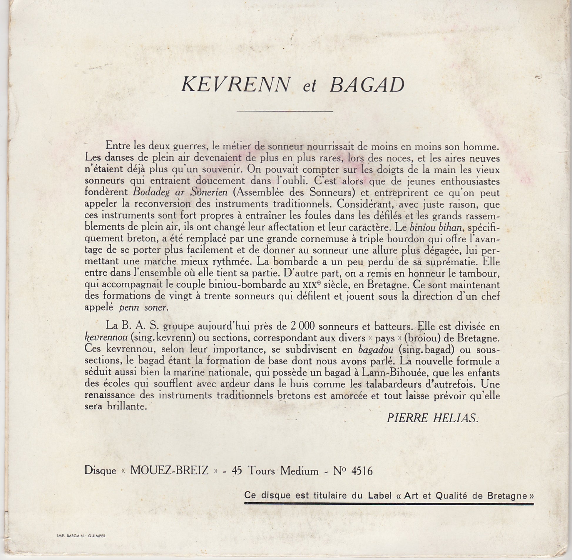 Kevrenn C'hlazig ‎– Marche De Cadoudal (4516) image 2