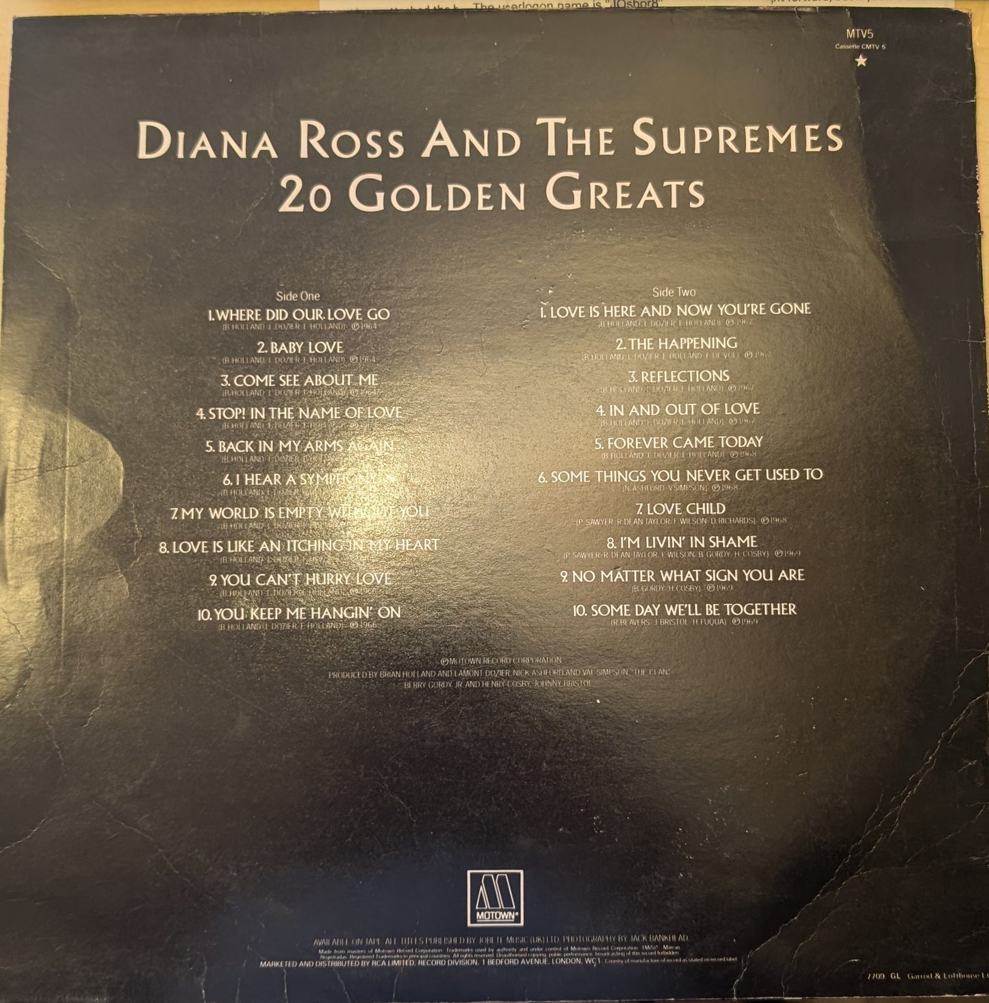 Diana Ross & The Supremes ‎– 20 Golden Greats