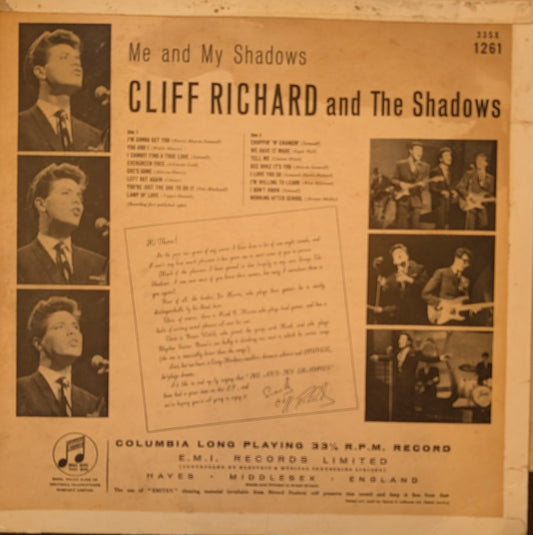 Cliff Richard And The Shadows ‎– Me And My Shadows (33SX1261)