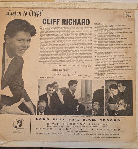 Cliff Richard ‎– Listen To Cliff!
