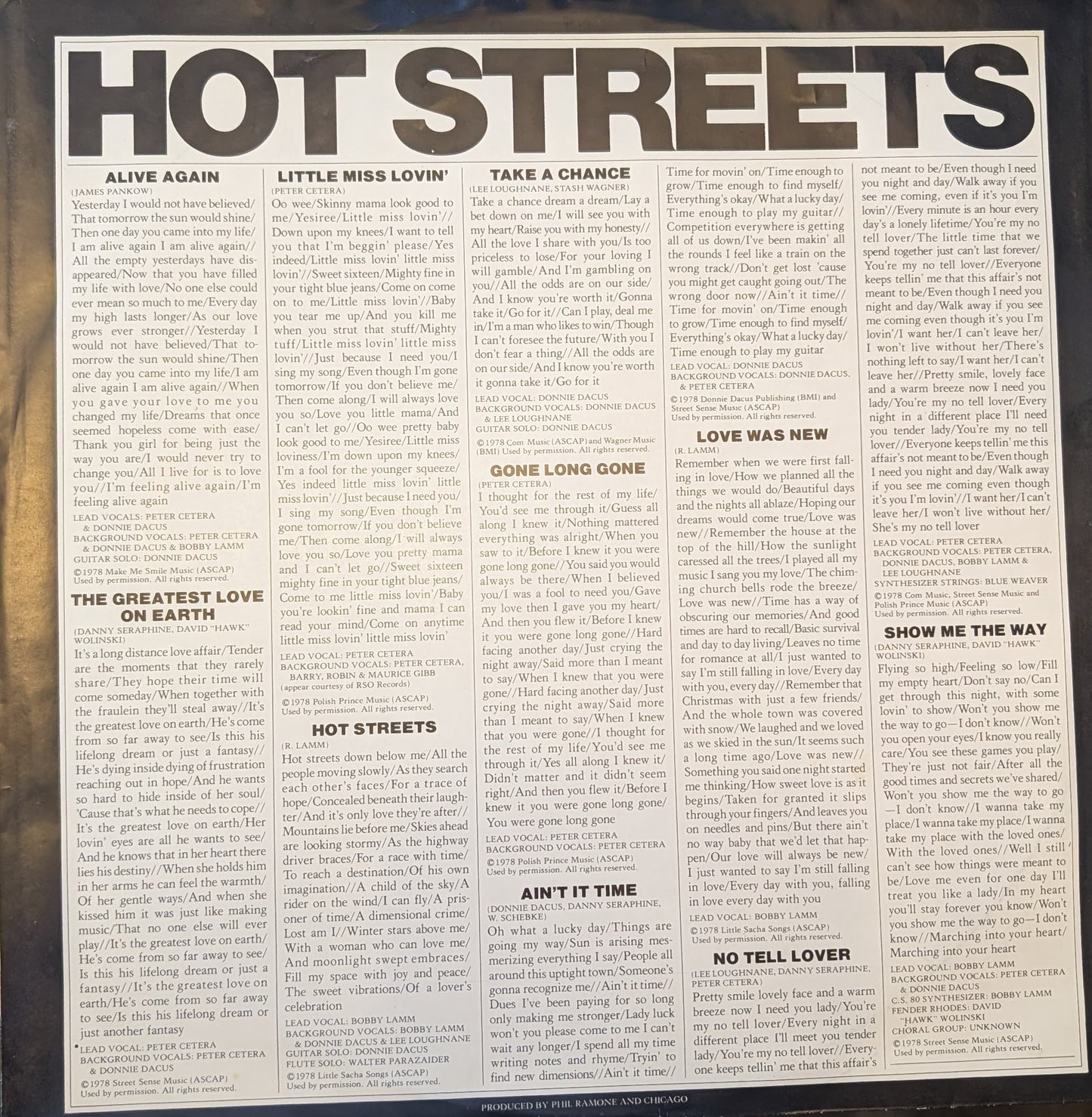 Chicago ‎– Hot Streets (86069)
