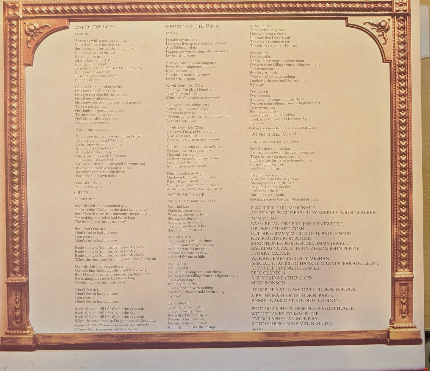 Roger Daltrey ‎– One Of The Boys