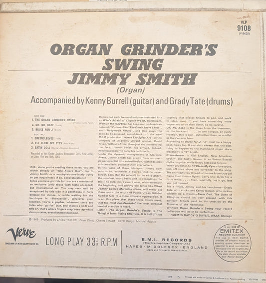 The Incredible Jimmy Smith Featuring Kenny Burrell And Grady Tate ‎– Organ Grinder Swing