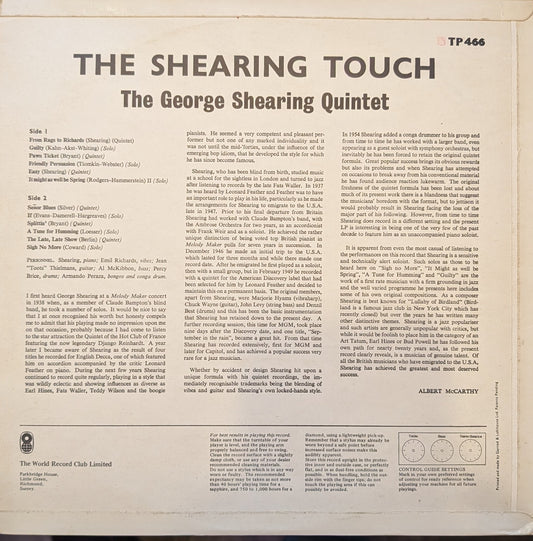 George Shearing ‎– The Shearing Touch