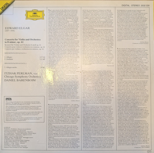 Itzhak Perlman ‎– Violin Concerto • Violinkonzert