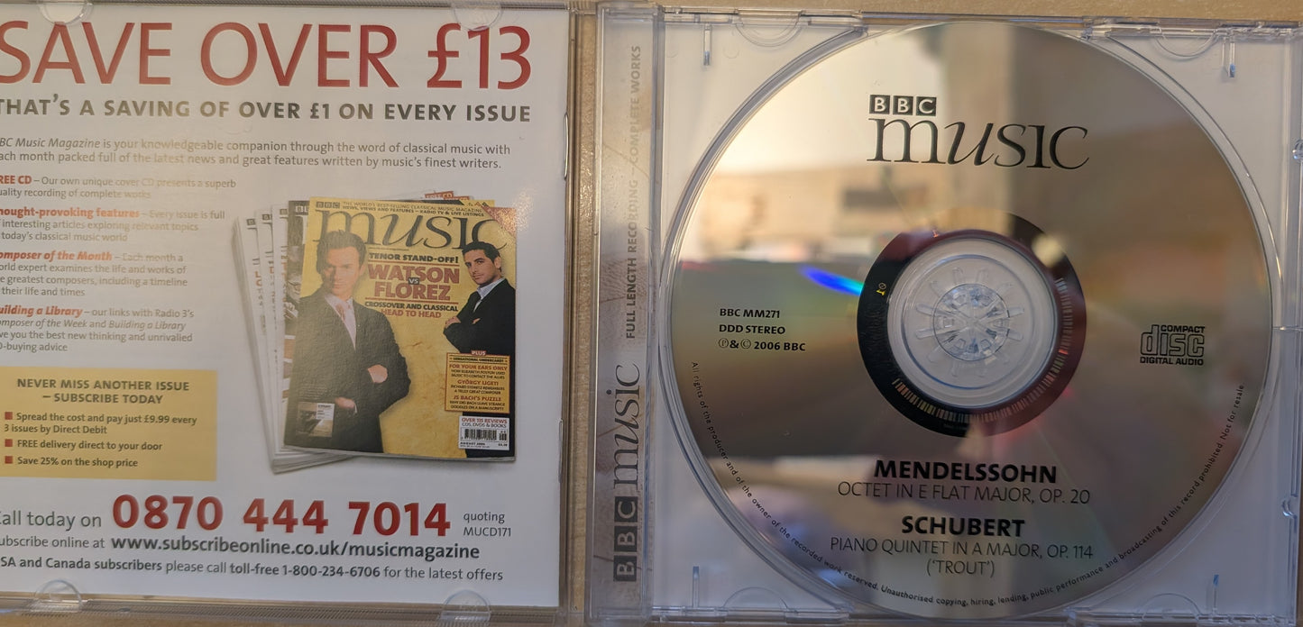 Mendelssohn / Schubert - Royal String Quartet, Psophos Quartet / Martin Helmchen, Alina Ibragimova, Antoine Tamestit, Christian Poltéra, Luis Cabrera ‎– Octet / 'Trout' Quintet